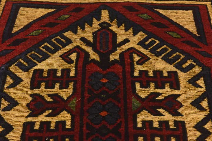 3' 1 x 4' 4 Hand Knotted Sumak Wool Rug