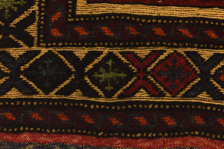 Detail image of 3' 1 x 4' 4 Hand Knotted Sumak Wool Rug