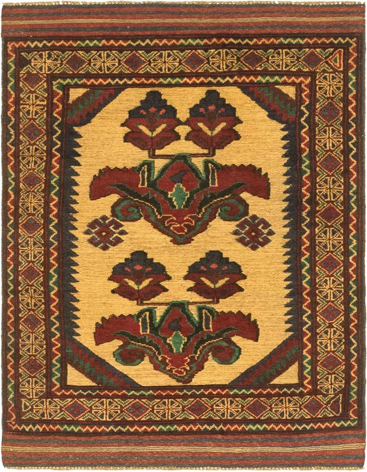 Detail image of 2' 9 x 4' 10 Hand Knotted Sumak Wool Rug