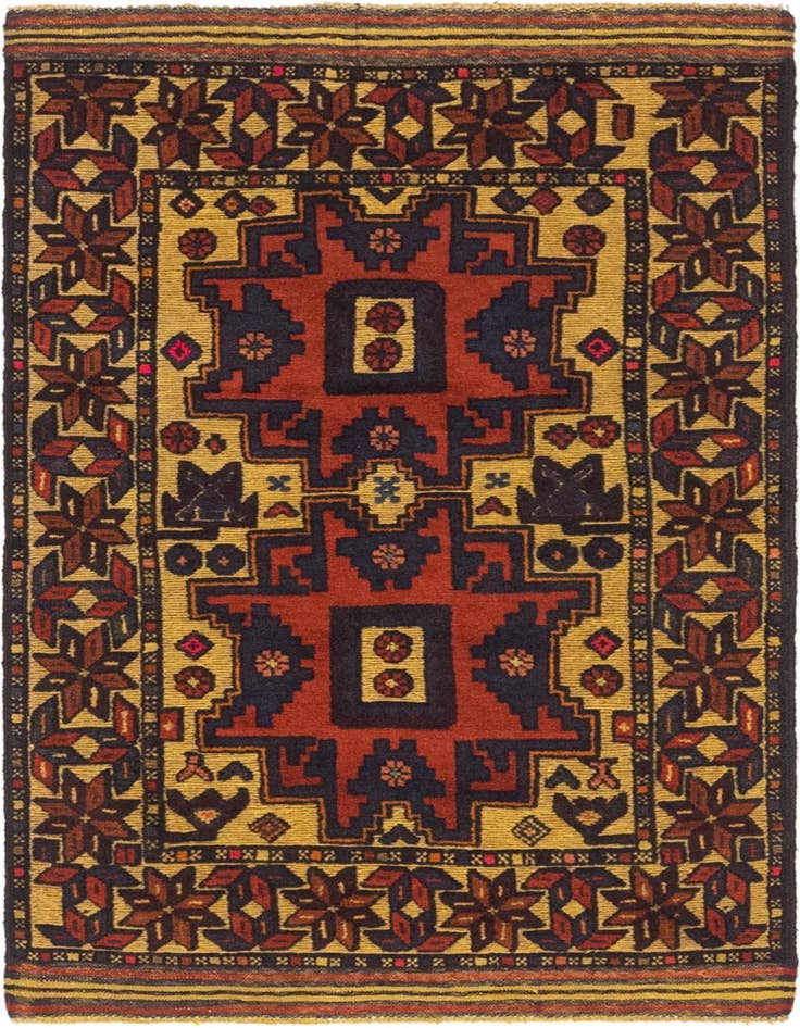 Detail image of 2' 8 x 4' 5 Hand Knotted Sumak Wool Rug