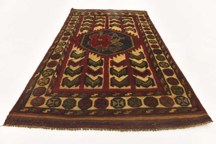 2' 9 x 4' 6 Hand Knotted Sumak Wool Rug
