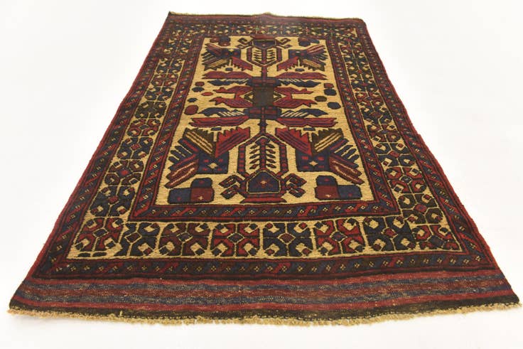 Detail image of 2' 9 x 4' 9 Hand Knotted Sumak Wool Rug