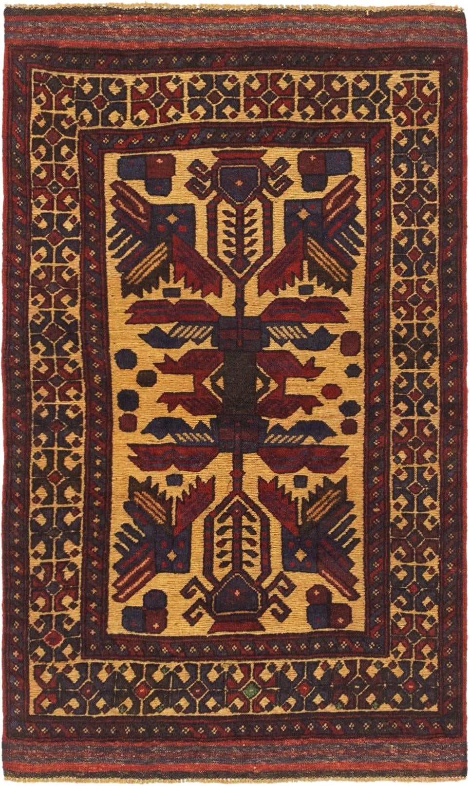 2' 9 x 4' 9 Hand Knotted Sumak Wool Rug