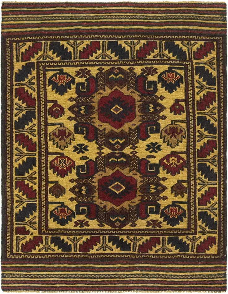 Detail image of 3' x 4' 10 Hand Knotted Sumak Wool Rug