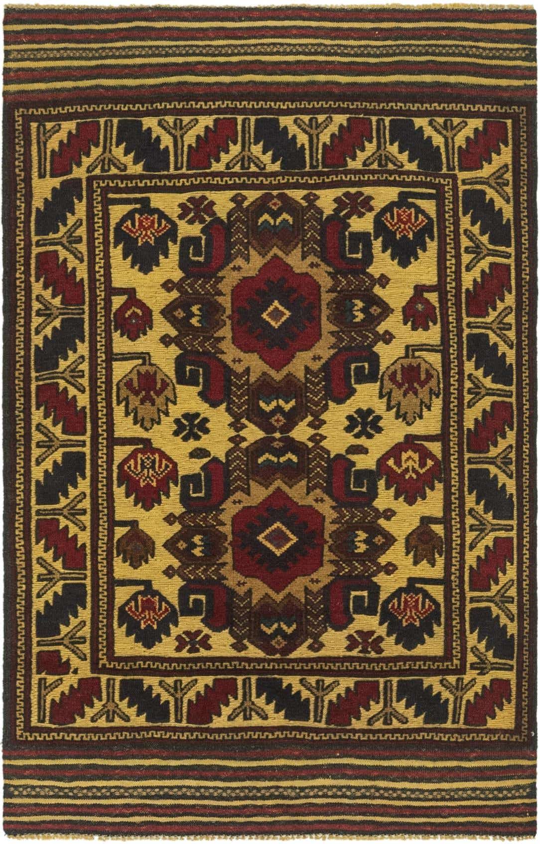 3' x 4' 10 Hand Knotted Sumak Wool Rug
