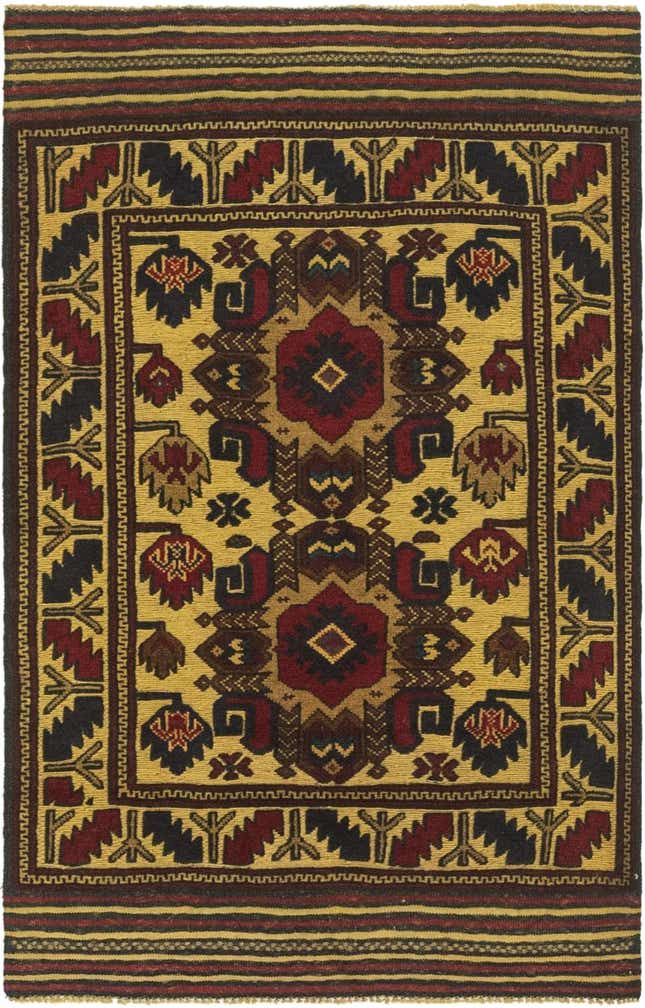 3' x 4' 10 Hand Knotted Sumak Wool Rug
