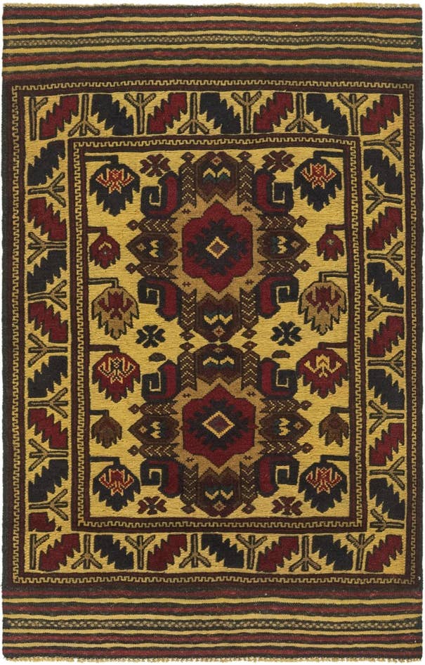 Detail image of 3' x 4' 10 Hand Knotted Sumak Wool Rug