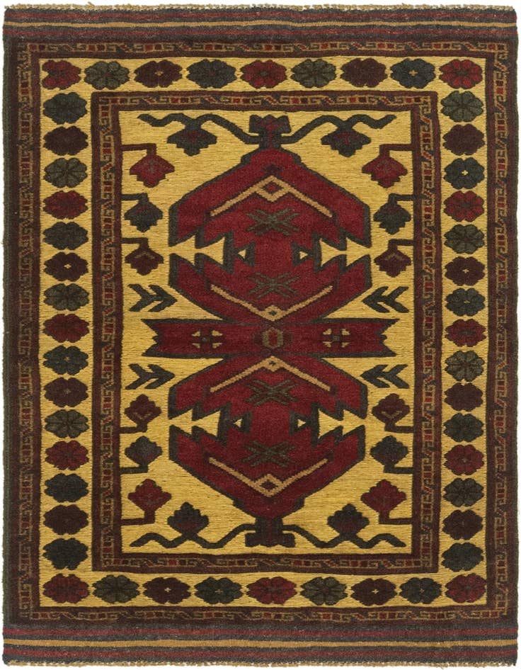 Detail image of 2' 10 x 4' 7 Hand Knotted Sumak Wool Rug