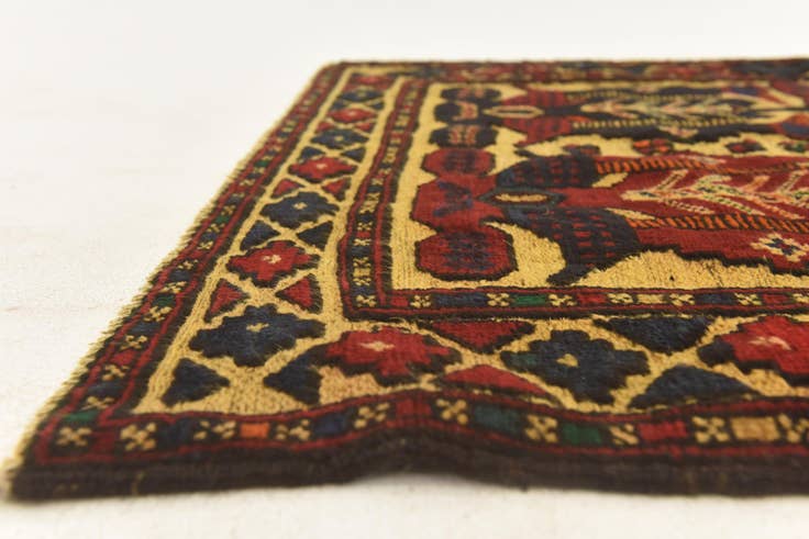 Detail image of 2' 8 x 4' 11 Hand Knotted Sumak Wool Rug