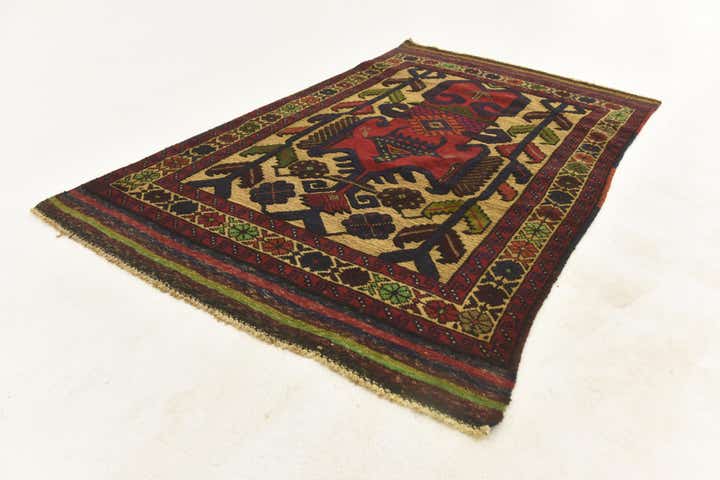 3' x 4' 10 Hand Knotted Sumak Wool Rug