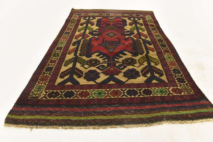 3' x 4' 10 Hand Knotted Sumak Wool Rug