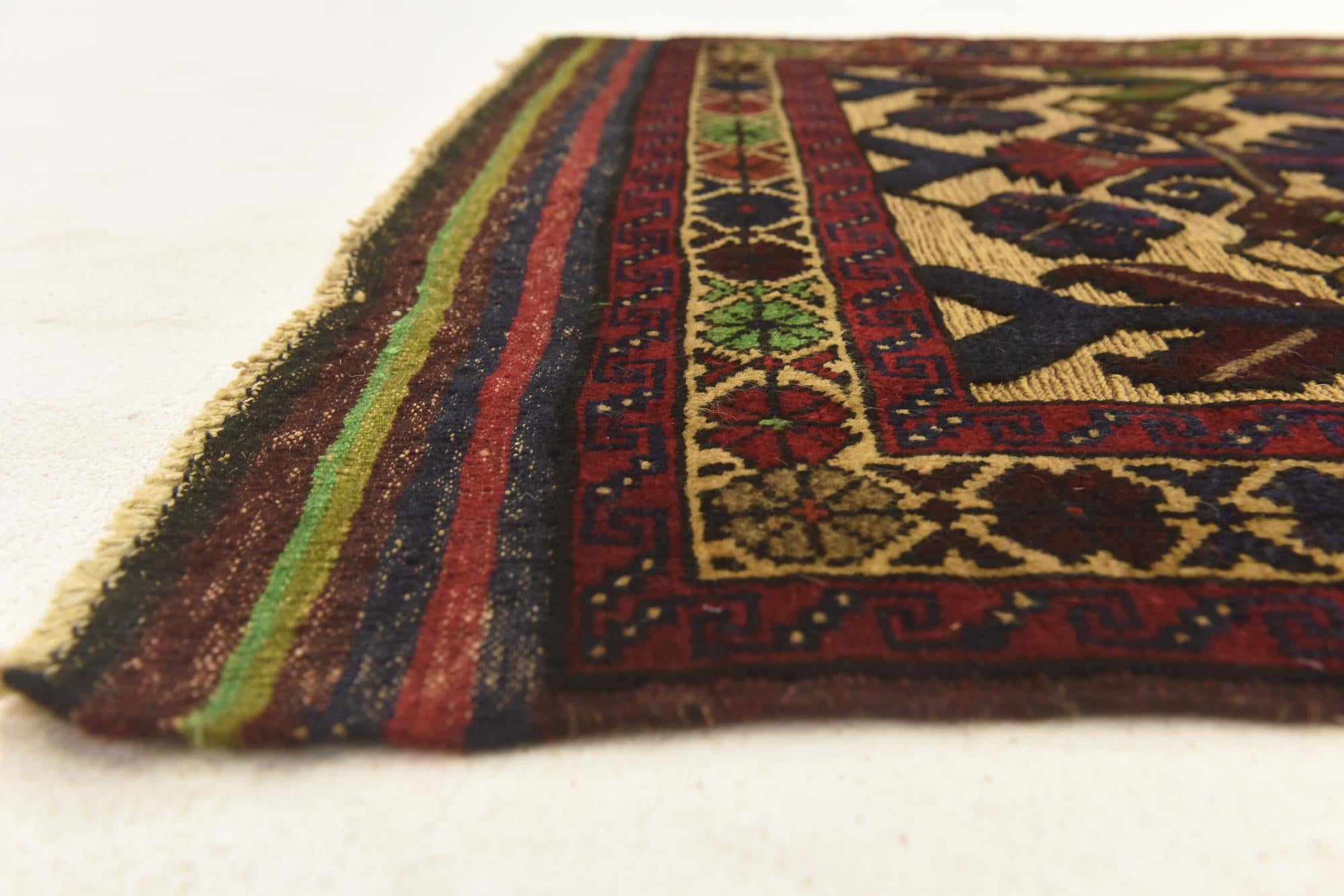 3' x 4' 10 Hand Knotted Sumak Wool Rug
