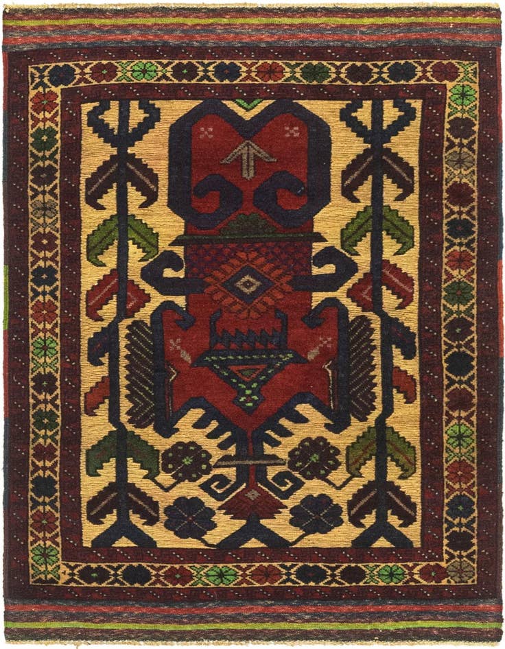 Detail image of 3' x 4' 10 Hand Knotted Sumak Wool Rug