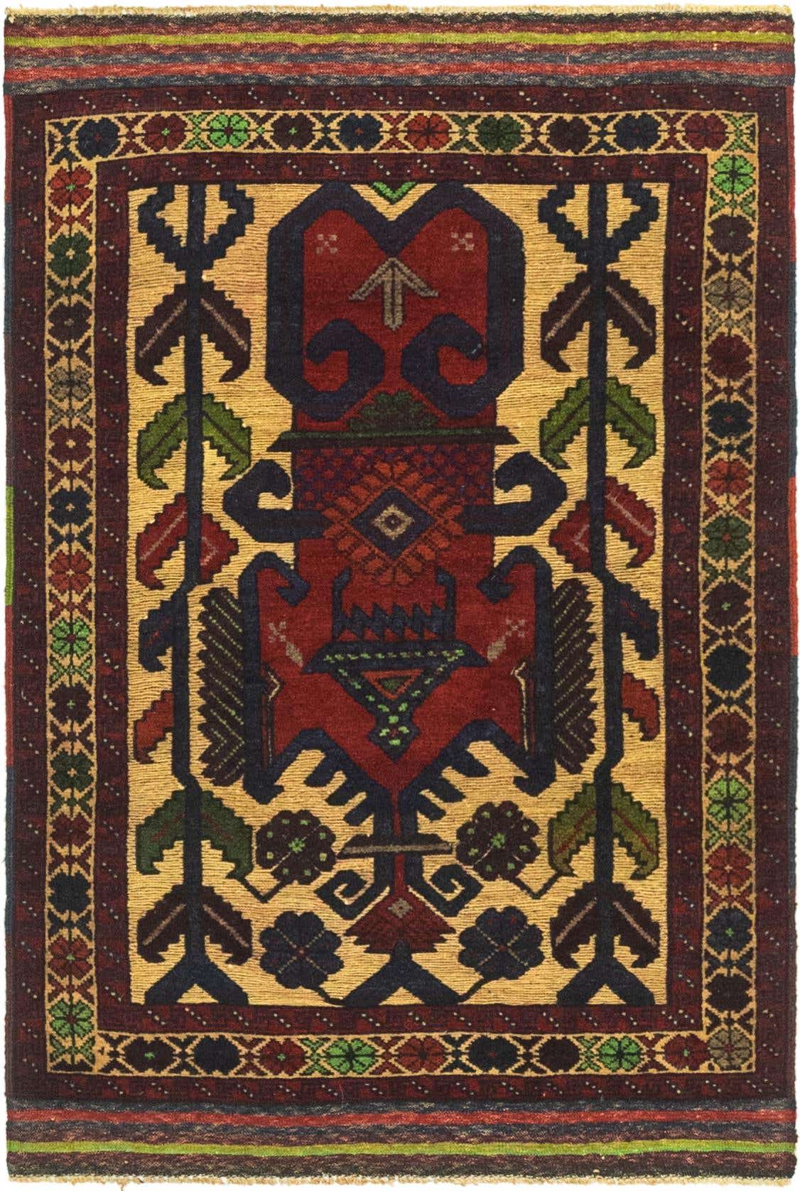 3' x 4' 10 Hand Knotted Sumak Wool Rug