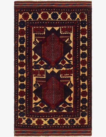 2' 8 x 4' 9 Hand Knotted Sumak Wool Rug