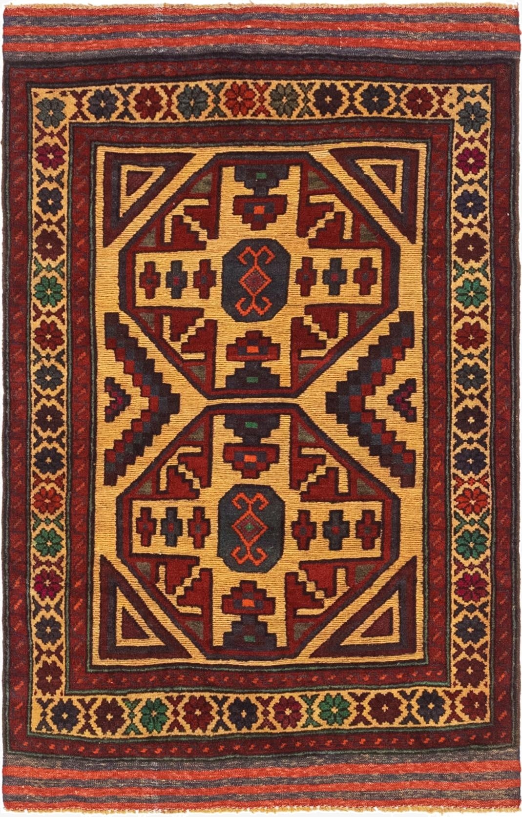 2' 11 x 4' 11  Hand Knotted Sumak Wool Rug