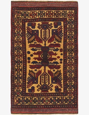 2' 9 x 4' 9 Hand Knotted Sumak Wool Rug