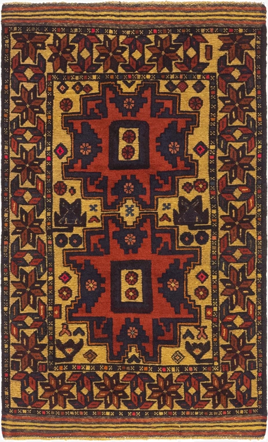 2' 8 x 4' 5  Hand Knotted Sumak Wool Rug