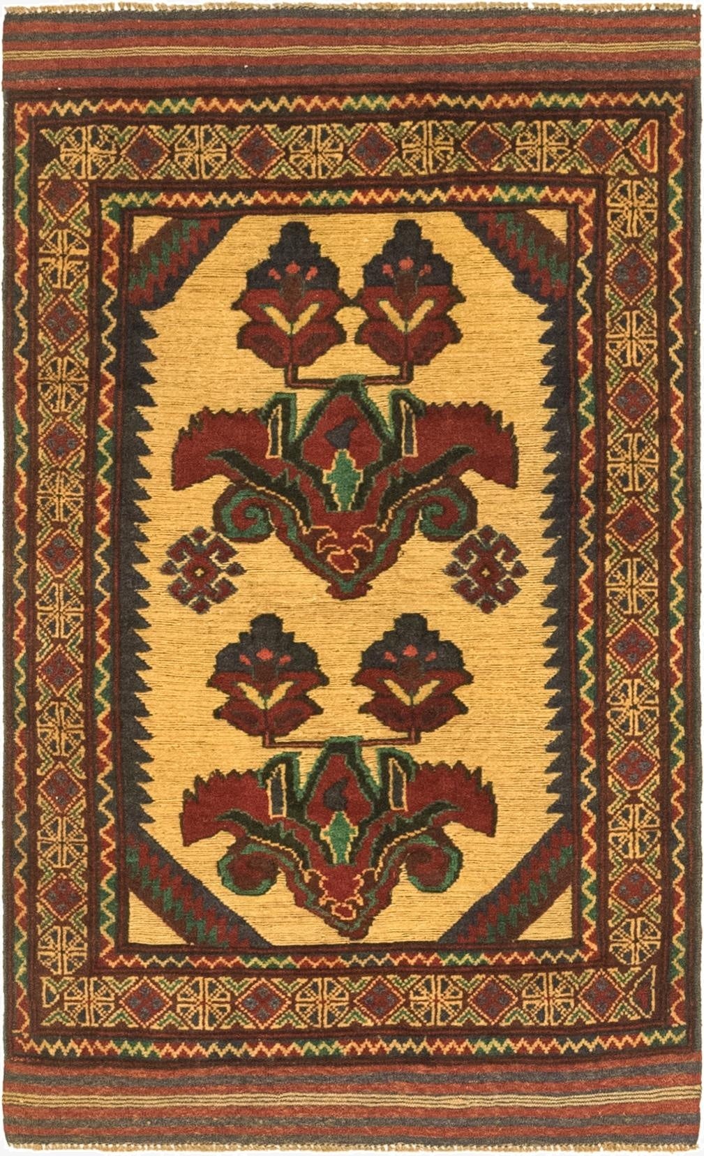 2' 9 x 4' 10  Hand Knotted Sumak Wool Rug