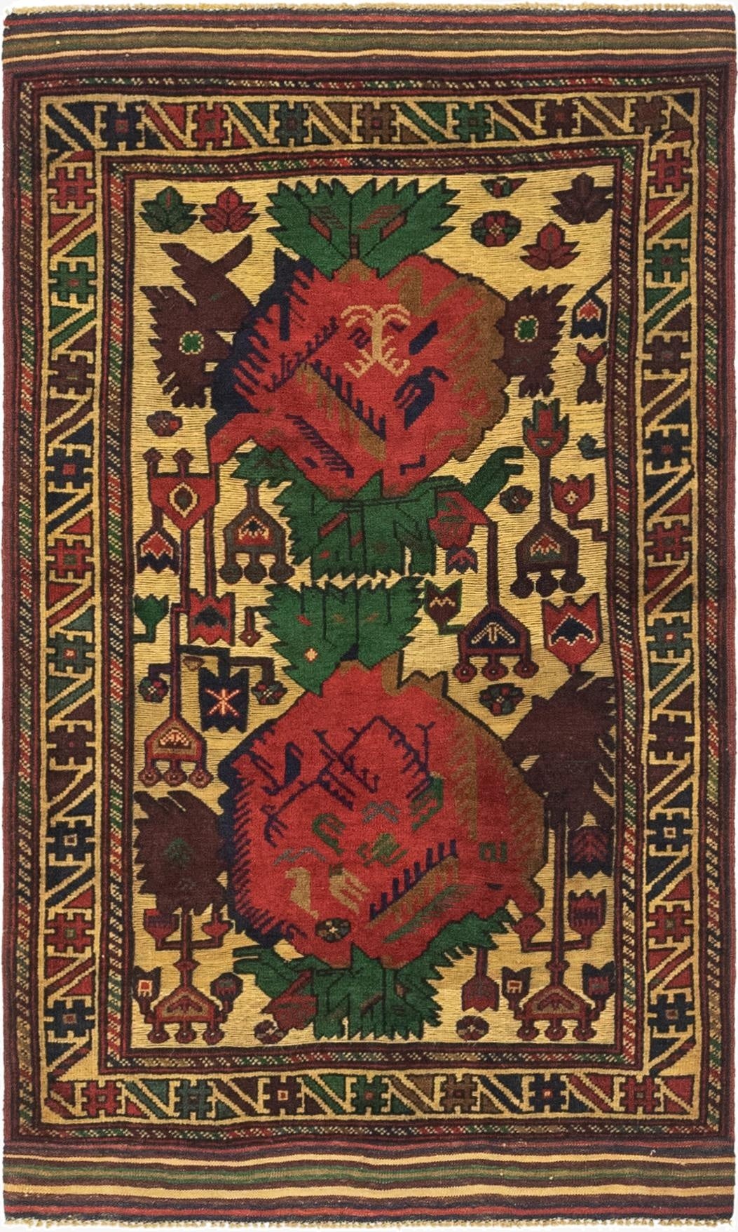 3' 1 x 5' 1  Hand Knotted Sumak Wool Rug