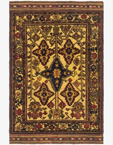 3' 11 x 6' 3 Hand Knotted Sumak Wool Rug