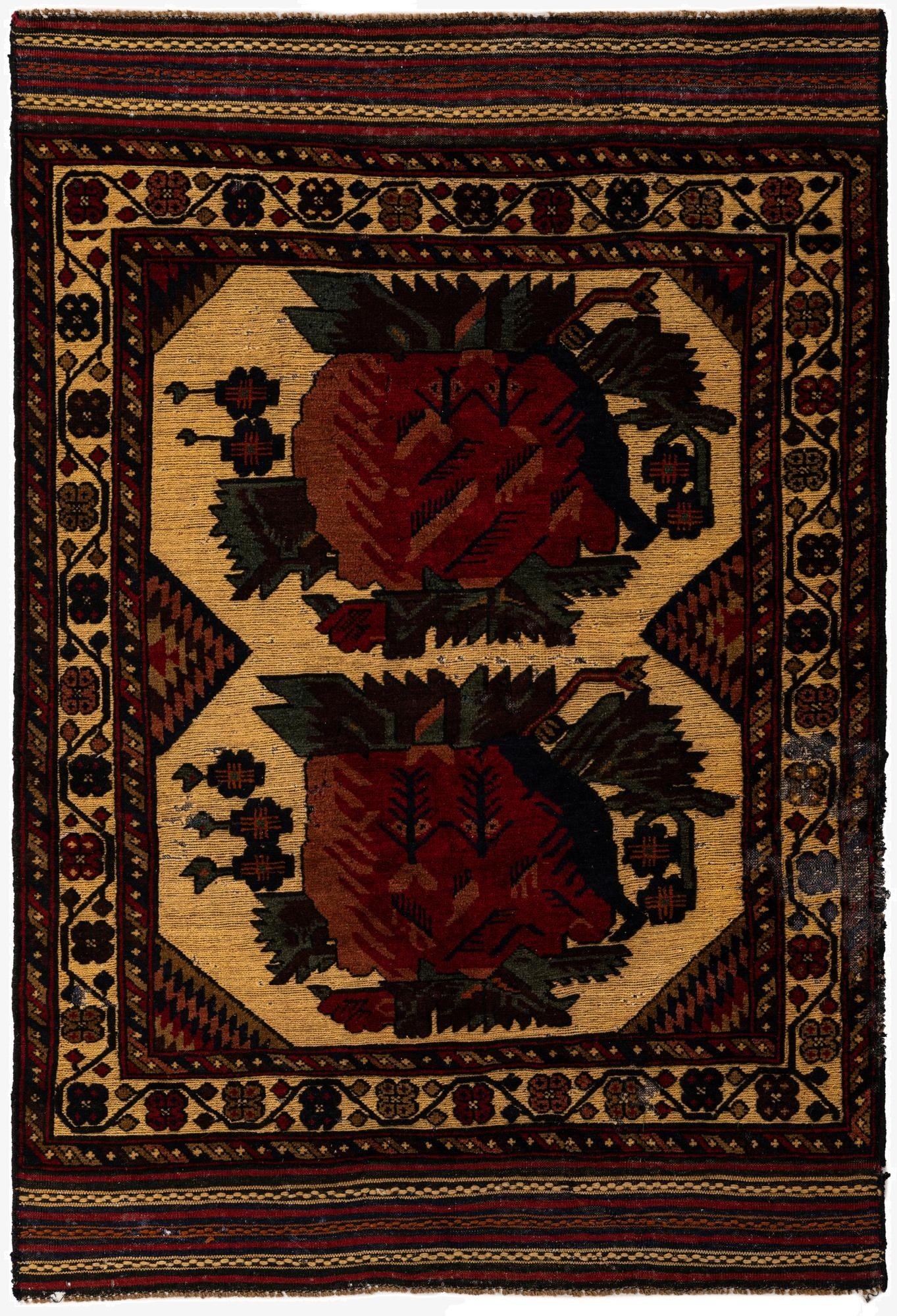4' 2 x 6'  Hand Knotted Sumak Wool Rug