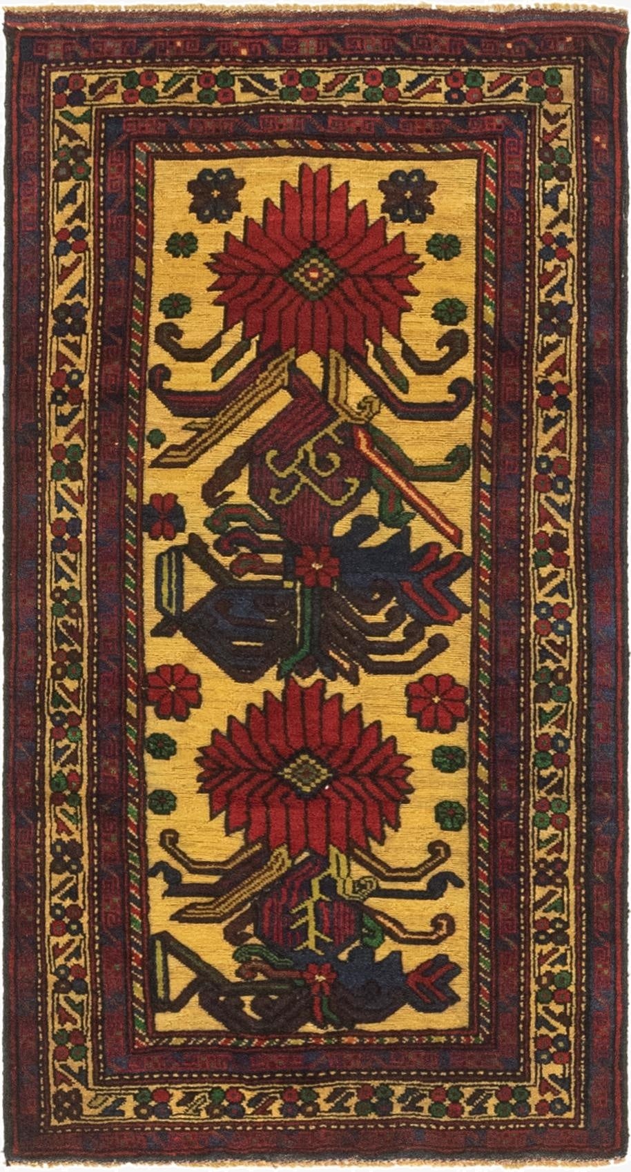 2' 8 x 4' 11  Hand Knotted Sumak Wool Rug