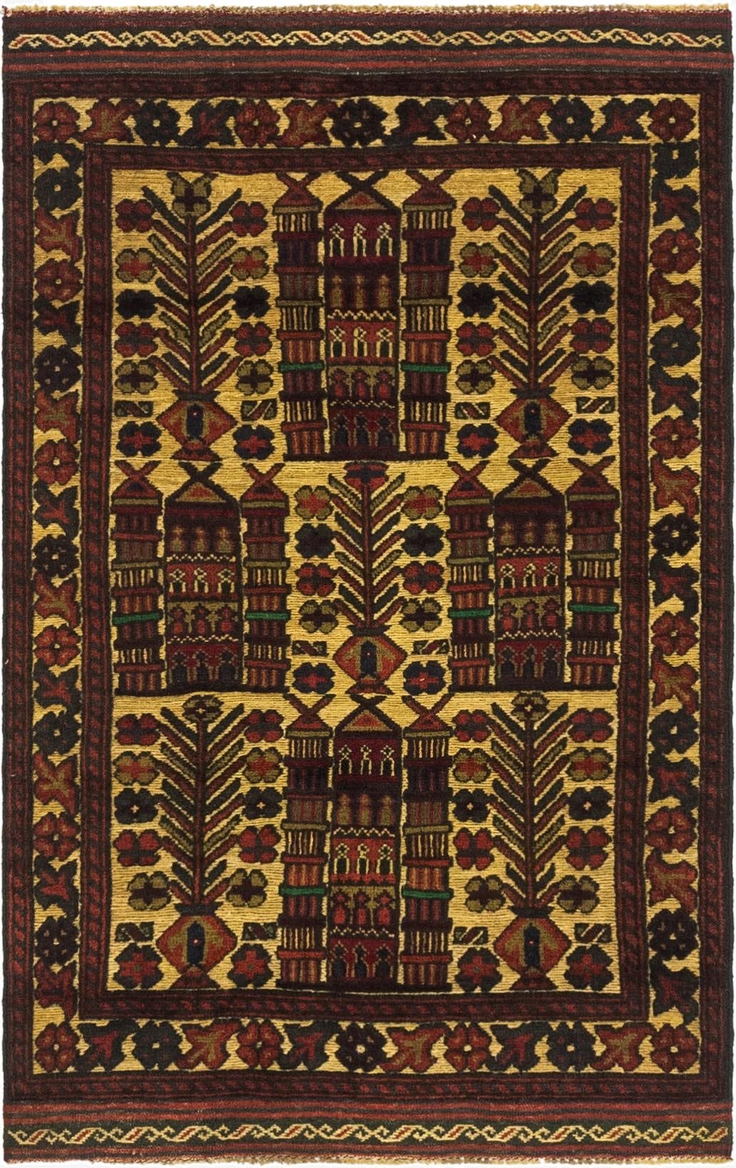 2' 10 x 4' 8  Hand Knotted Sumak Wool Rug