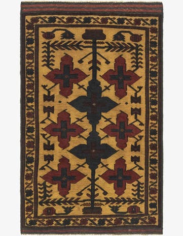 3' 1 x 5' Hand Knotted Sumak Wool Rug