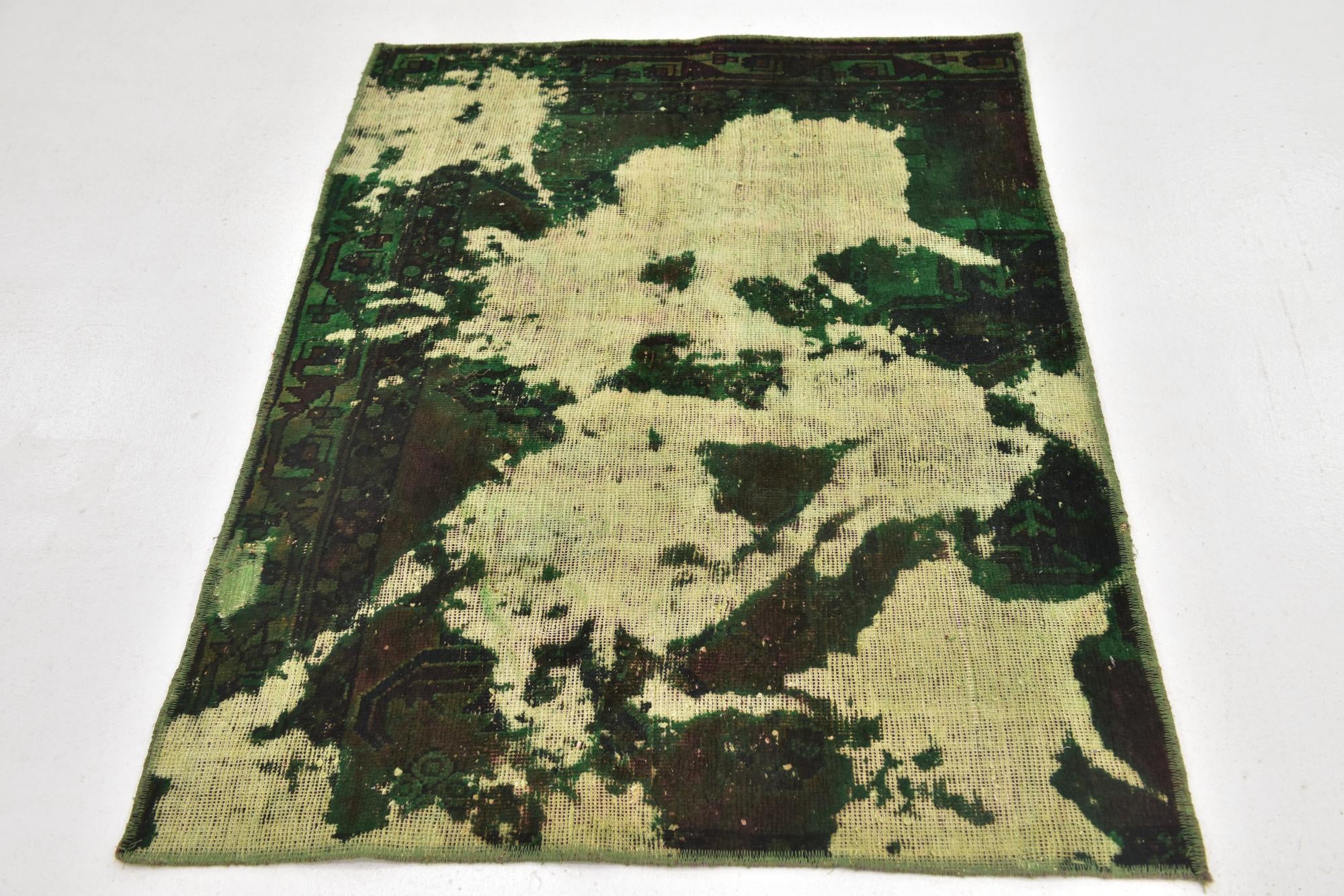 3' 4 x 4' 6 Hand Knotted Ultra Vintage Persian Wool Rug