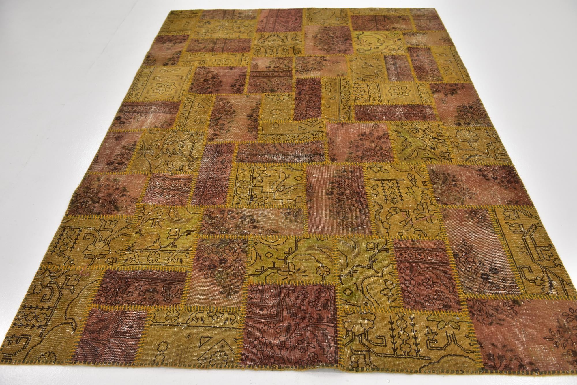 5' 10 x 8' 3 Hand Knotted Ultra Vintage Persian Wool Rug