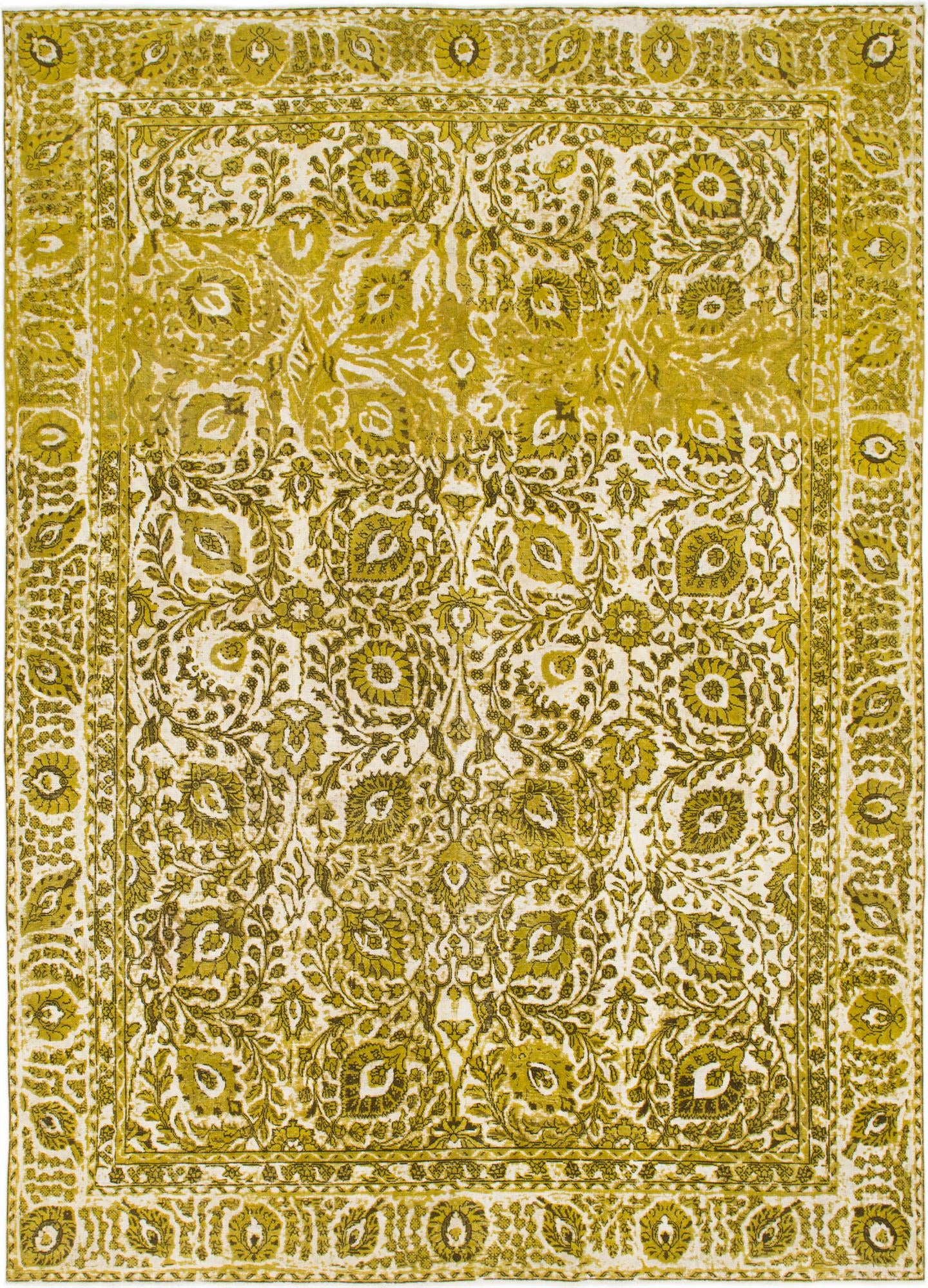 9' x 12' 6 Hand Knotted Ultra Vintage Persian Wool Rug