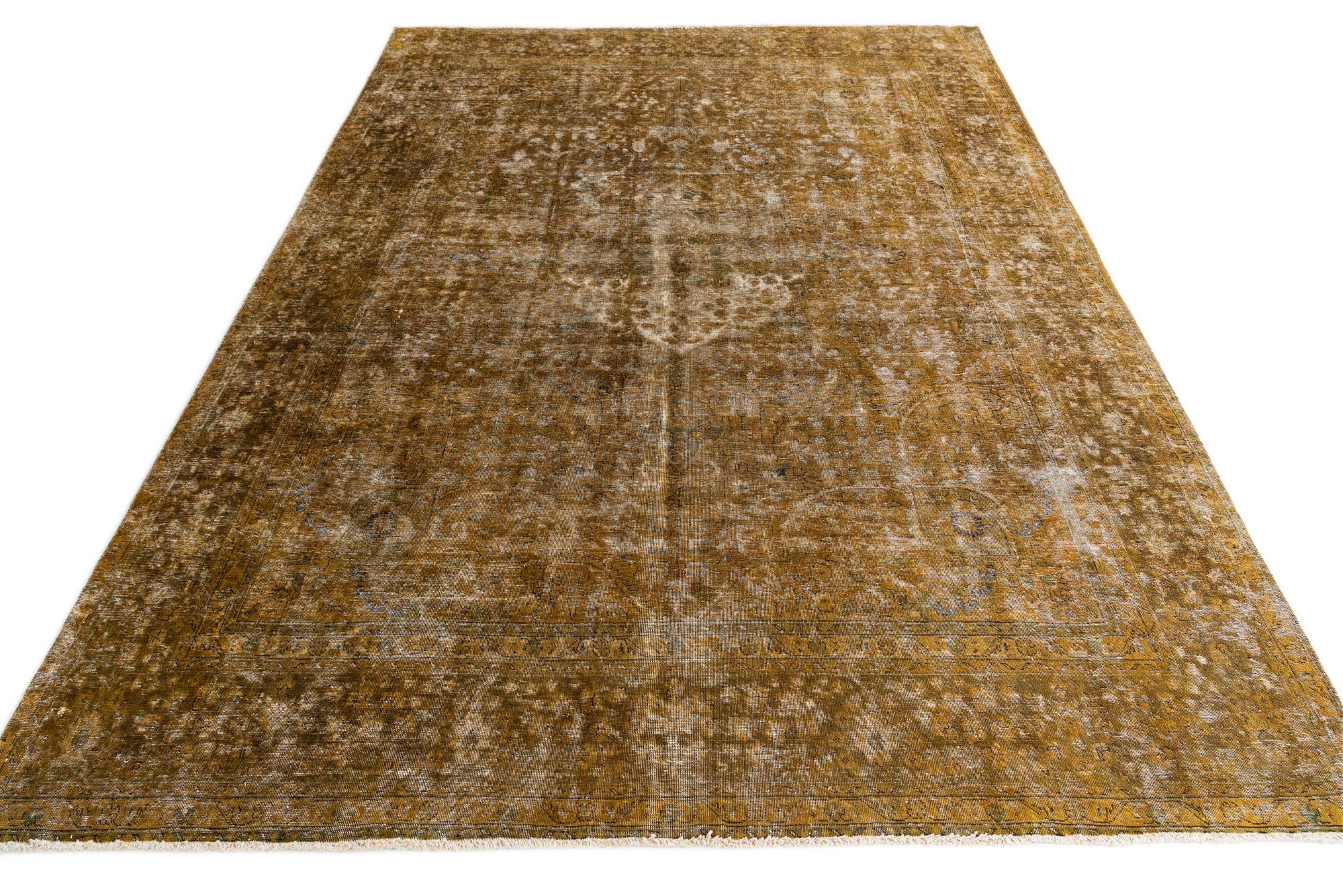 9' 5 x 13' Hand Knotted Ultra Vintage Persian Wool Rug