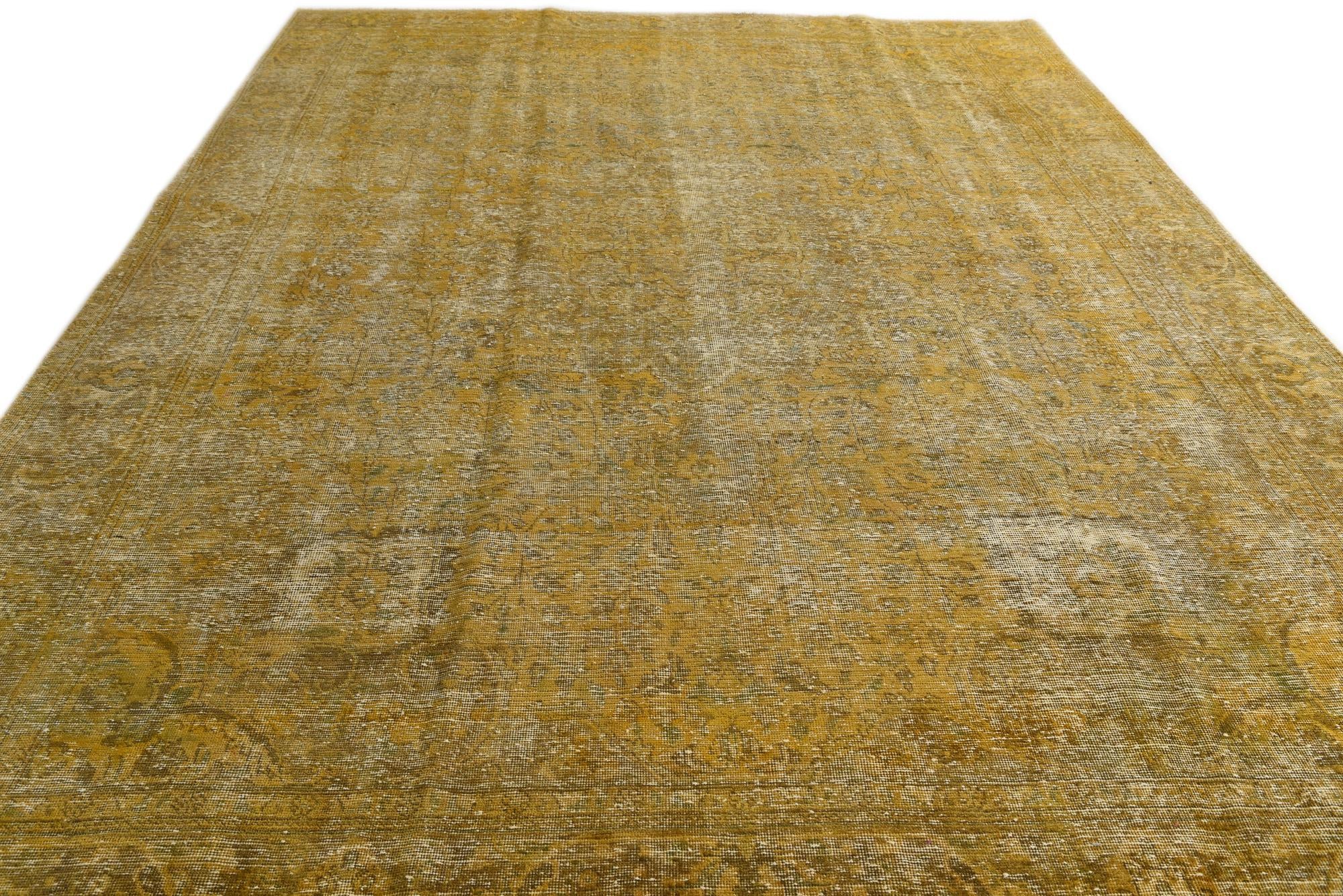 9' 4 x 12' 6 Hand Knotted Ultra Vintage Persian Wool Rug