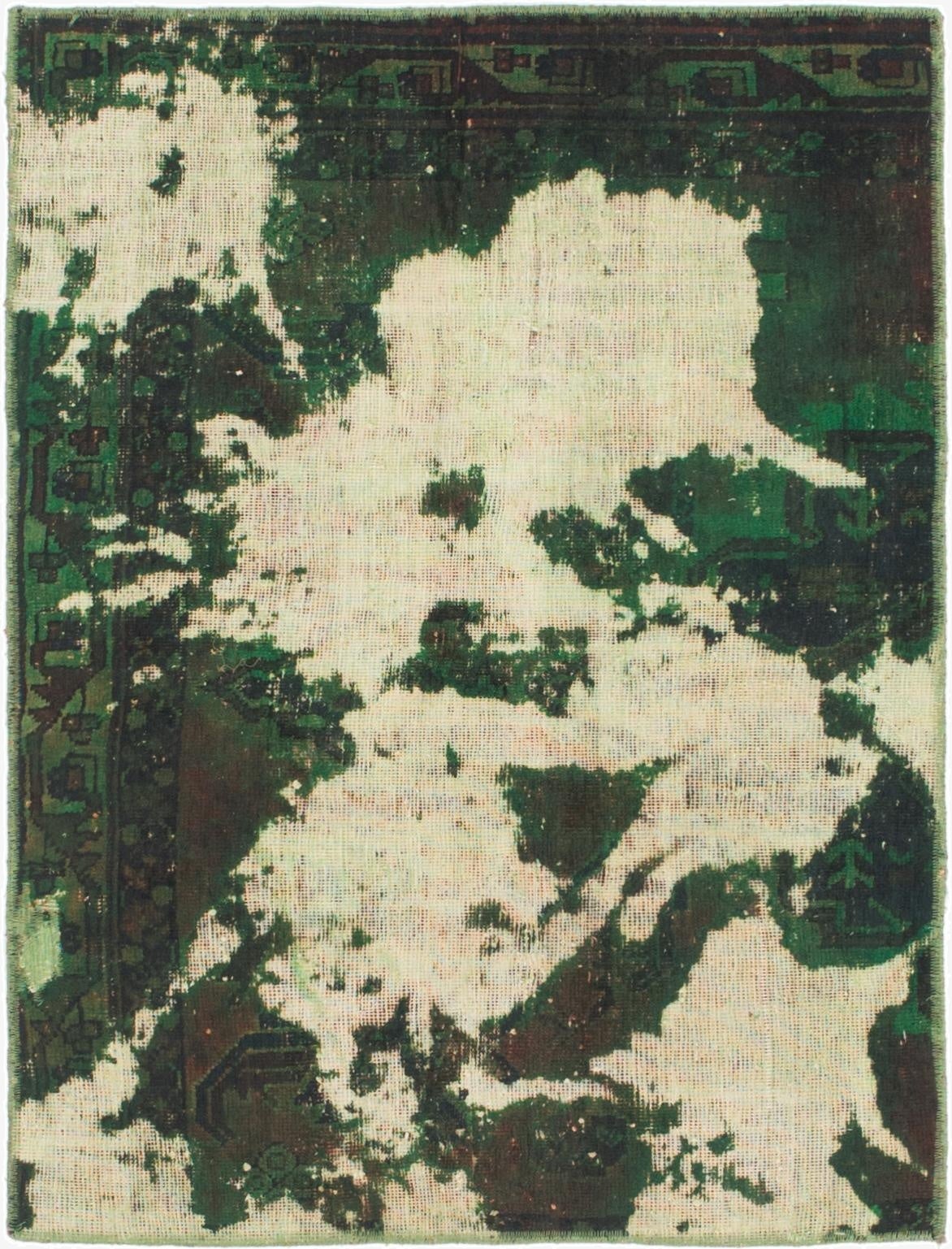 3' 4 x 4' 6  Hand Knotted Ultra Vintage Persian Wool Rug