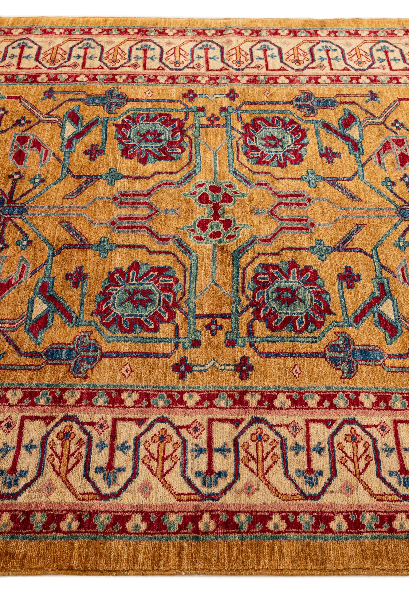 5' 1 x 6' 8 Hand Knotted Ziegler Wool Rug