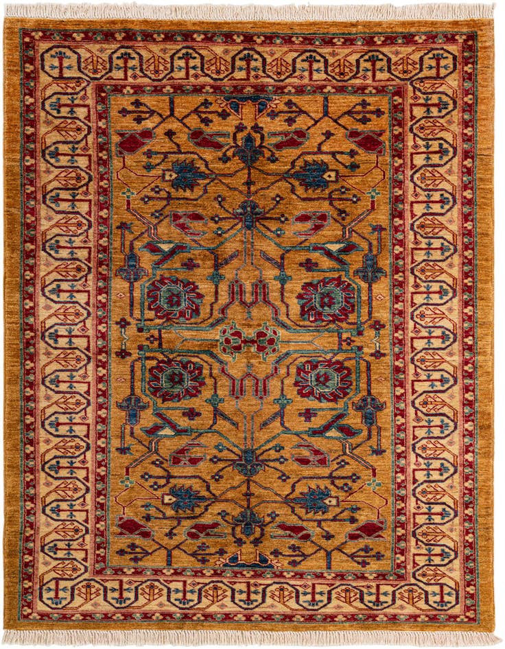 Detail image of 5' 1 x 6' 8 Hand Knotted Ziegler Wool Rug