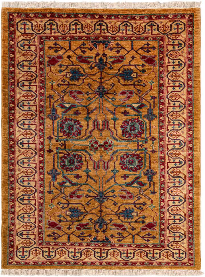 5' 1 x 6' 8 Hand Knotted Ziegler Wool Rug