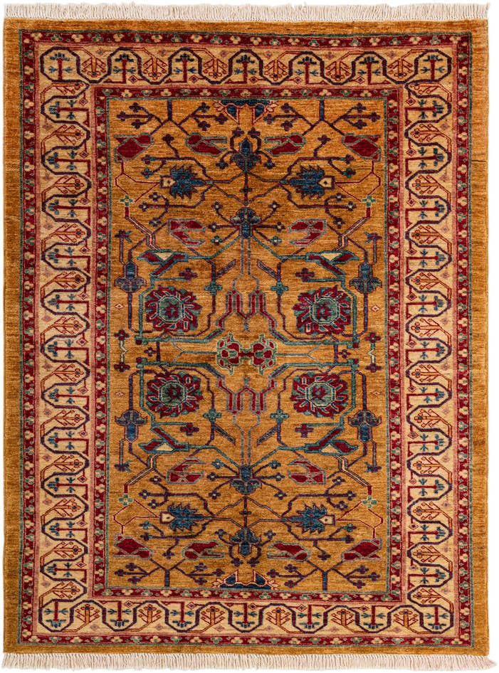 Detail image of 5' 1 x 6' 8 Hand Knotted Ziegler Wool Rug