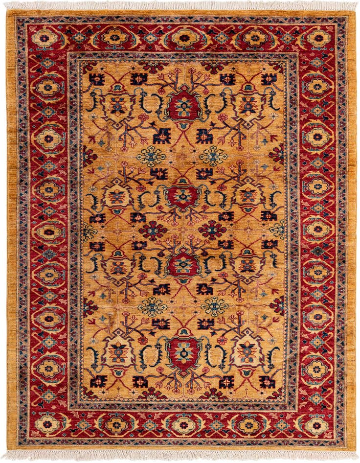 Detail image of 5' 6 x 8' Hand Knotted Ziegler Wool Rug