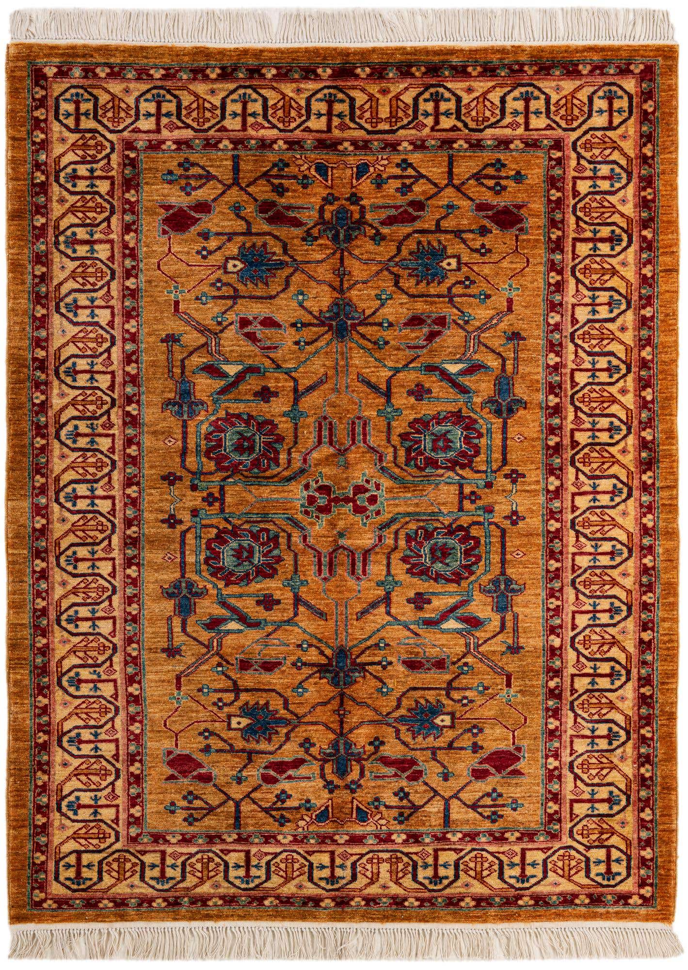 5' 2 x 6' 9 Hand Knotted Ziegler Wool Rug