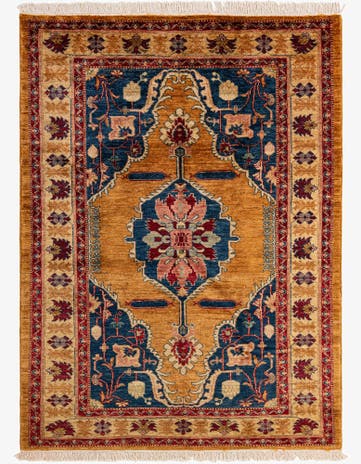 4' 11 x 6' 10 Hand Knotted Ziegler Wool Rug