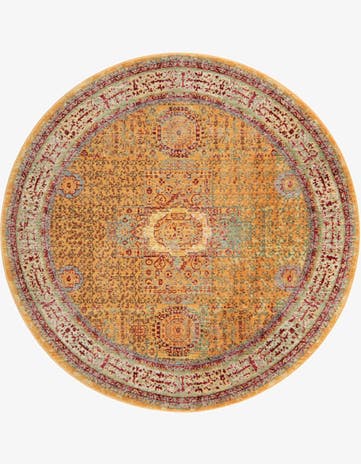 Gold Alexis Round Rug