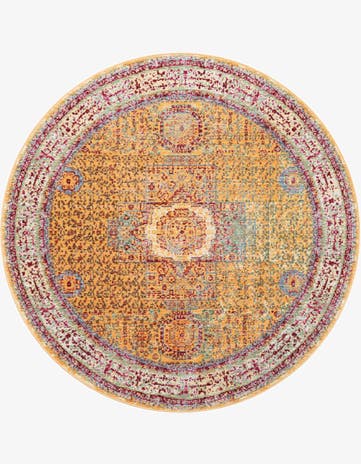 Gold Alexis Round Rug