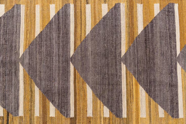 Detail image of 2' 8 x 11' 2 Hand Woven Kilim Modern Wool Runner Rug