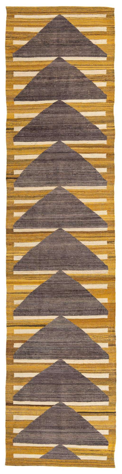 2' 8 x 11' 2 Hand Woven Kilim Modern Wool Runner Rug