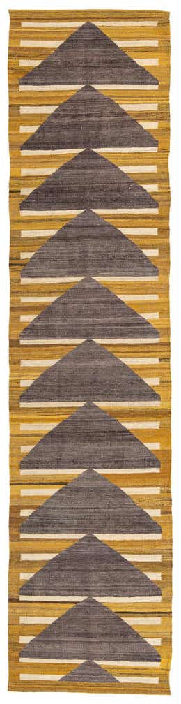 2' 8 x 11' 2 Hand Woven Kilim Modern Wool Runner Rug