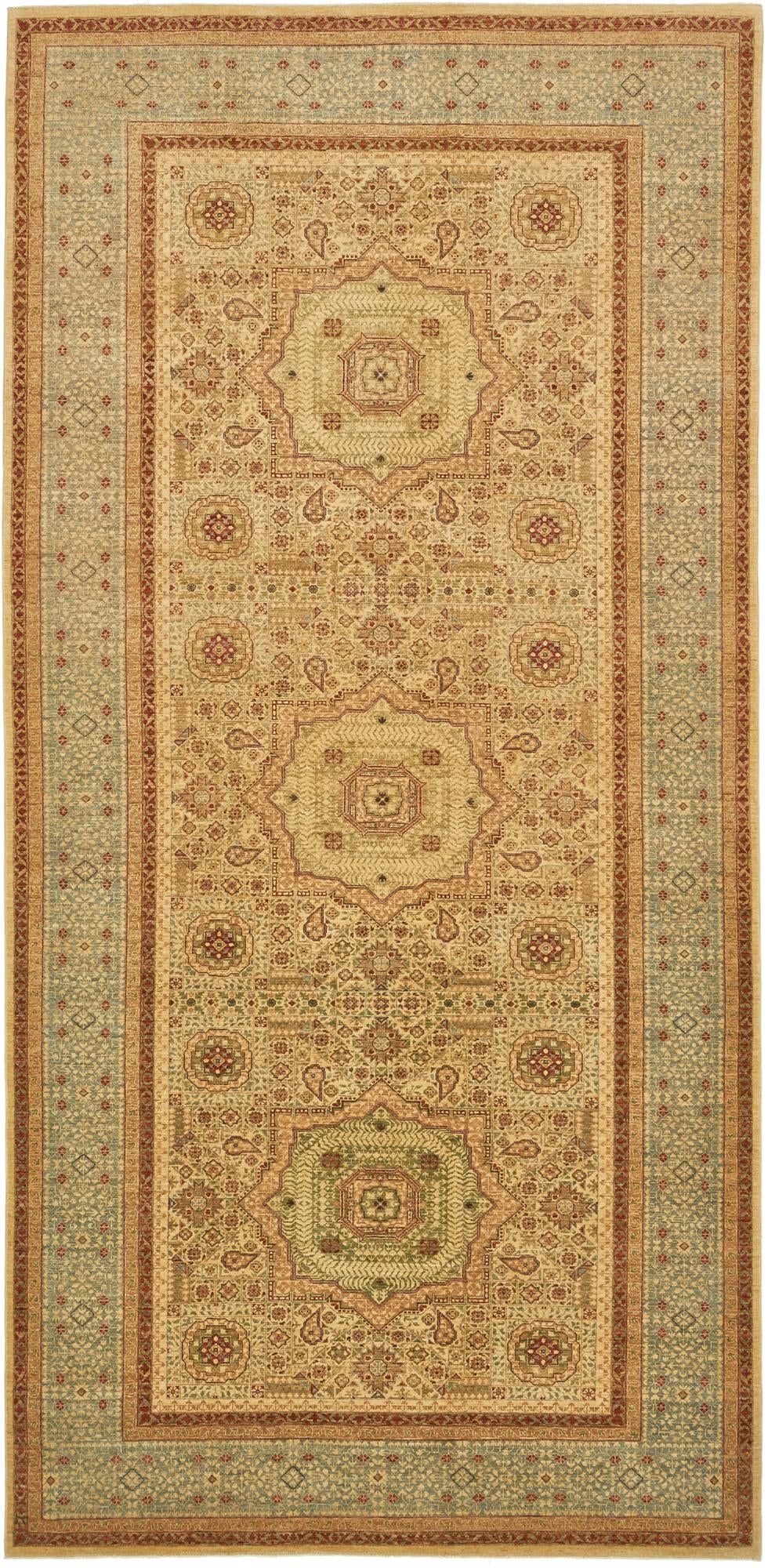 6' 10 x 14' Hand Knotted Mamluk Ziegler Oriental Runner Rug