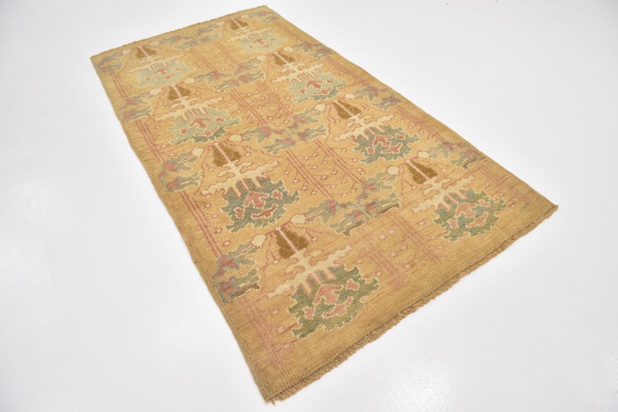 4' 5 x 8' 2 Hand Knotted Oushak Wool Runner Rug