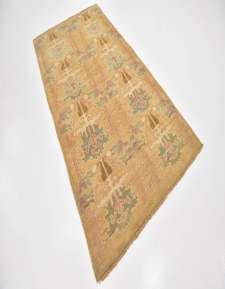 Detail image of 4' 5 x 8' 2  Hand Knotted Oushak Wool Runner Rug